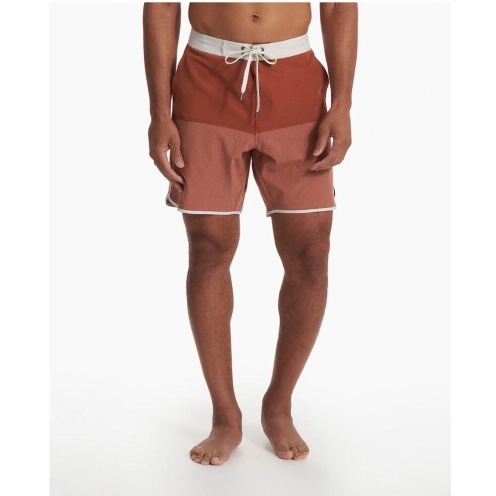 Vuori Cruise Boardshort Men's Size 36 Dark Penny Linen Texture